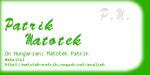 patrik matotek business card